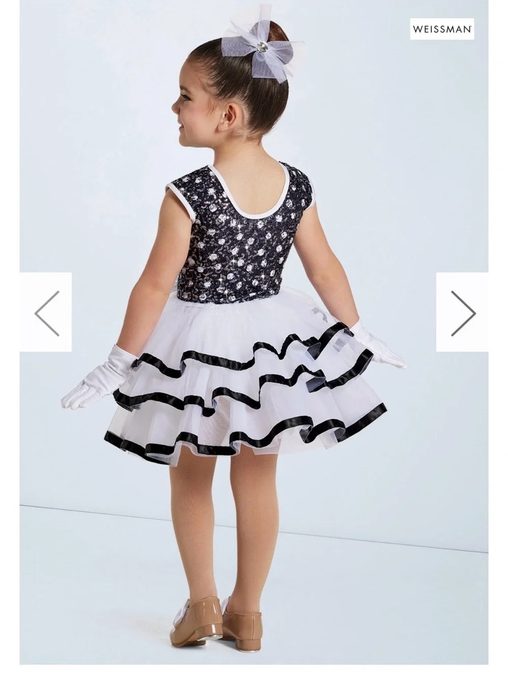 Weissman Showtime Halloween Polka Dot  Tutu Dance Costume Dress Black MC 10/12